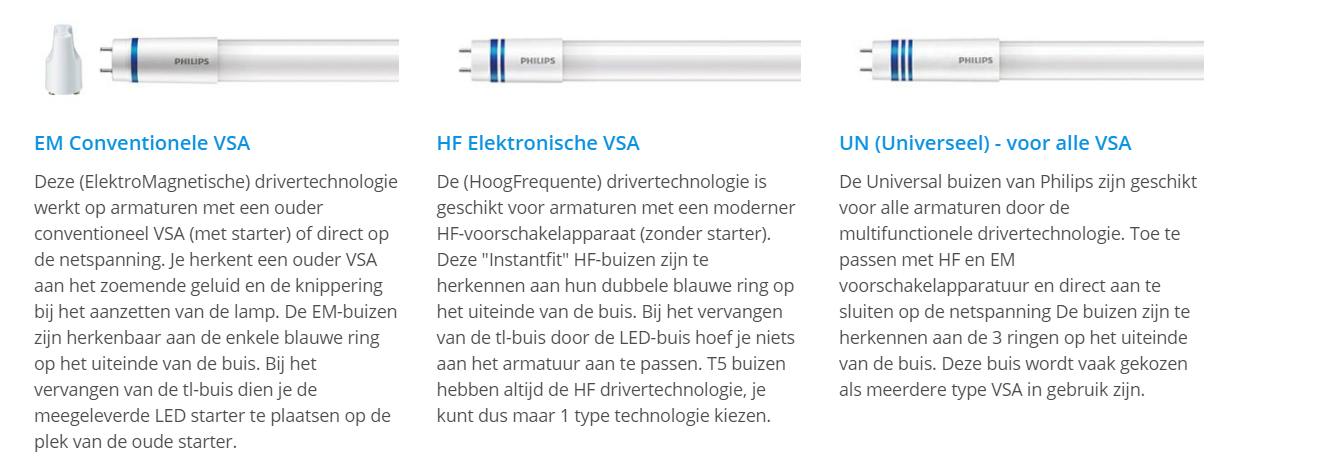 Wat zijn verschillen tussen de Philips LED buizen? Lampdirect.nl